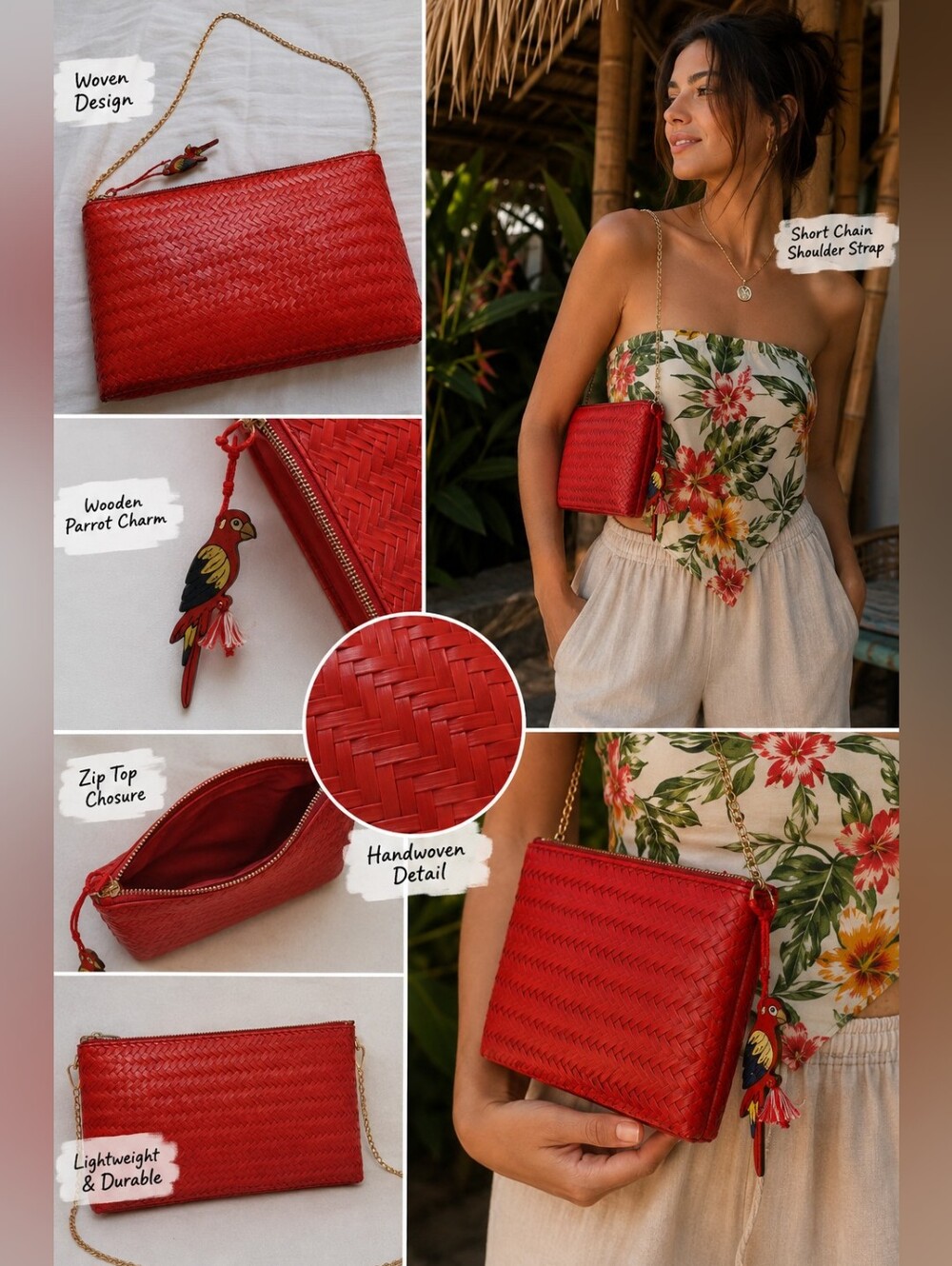 Red Parrot Purse
